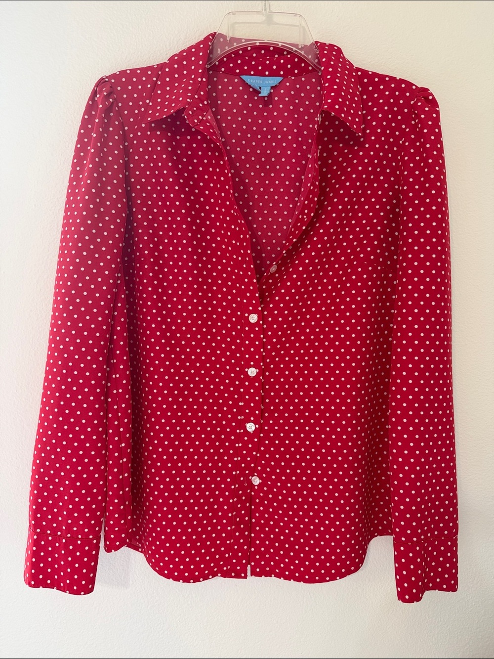 Draper James Red Polka Dot Button-Down Blouse